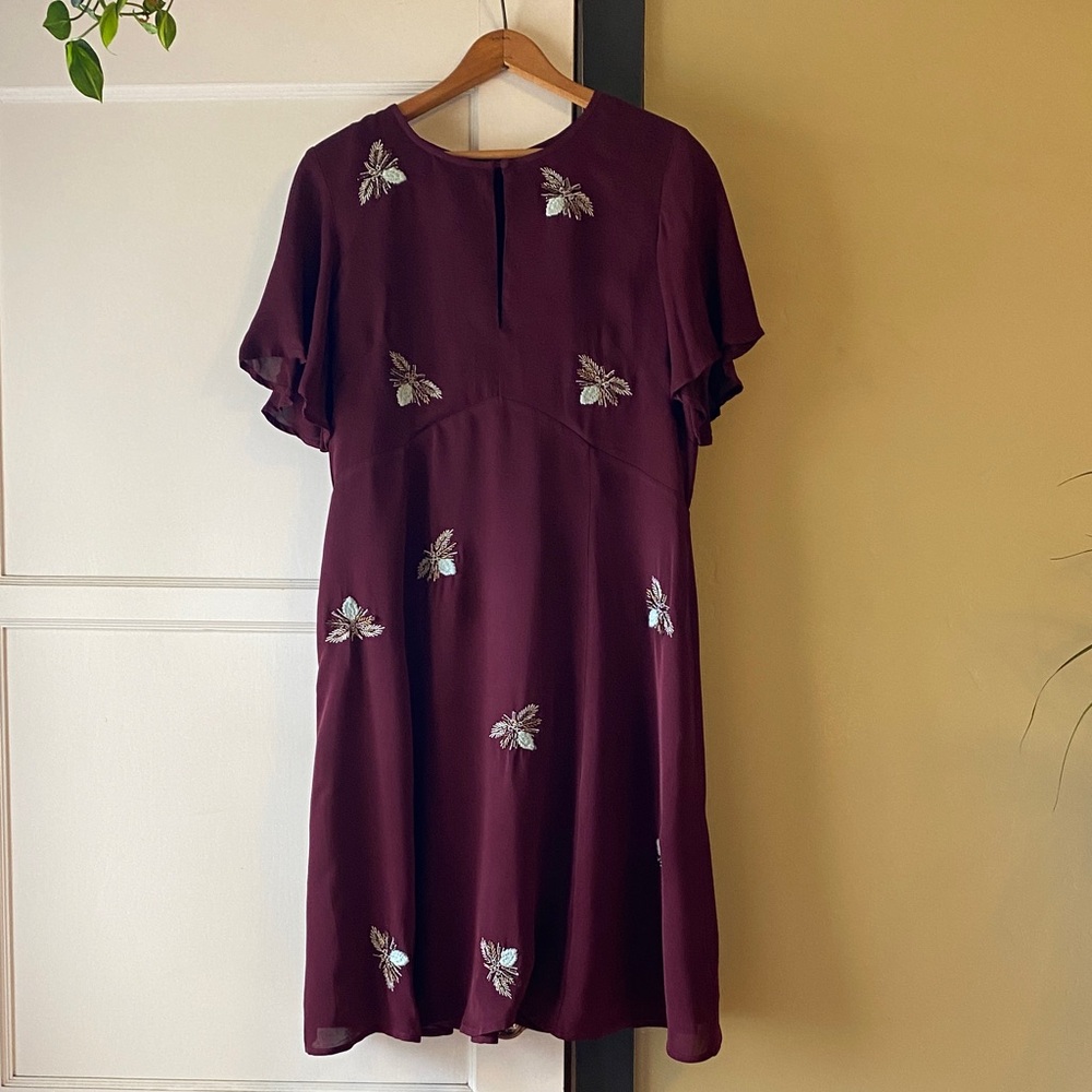 Moulinette Soeurs burgundy bee dress 10 Anthropologie